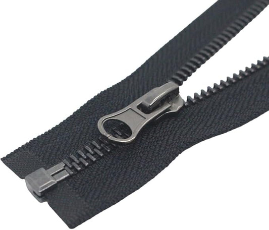 YaHoGa 2PCS #5 24 Inch Black Nickel Separating Jacket Zipper Metal Zippers for Jackets Sewing Coats Crafts (24" Black Nickel)