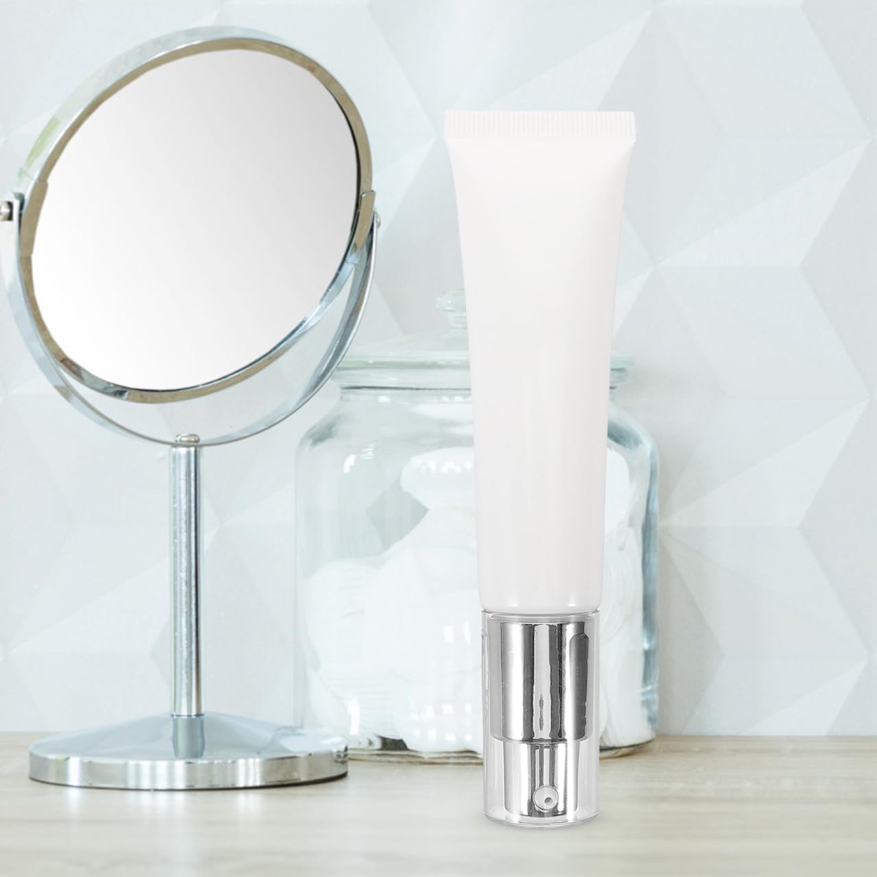 CALLARON Refillable Squeeze Bottle with Pump Dispenser Makeup Pump Dispenser for Lotion Cream and Foundation Travel Cosmetic Tube for Purse 5.51 X 1.57 X 1.18 in 1 Pack