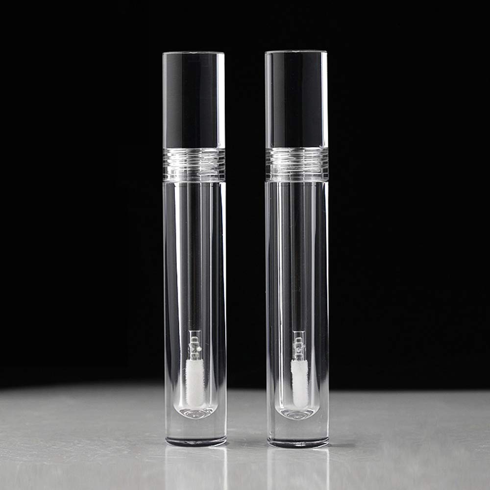 Snowso Lip Gloss Tubes with Wand Empty, 10 Pack 5ml Transparent Lip Gloss Containers, Clear Crystal Lip Gloss Tubes with Rubber Stoppers for DIY Lip Gloss