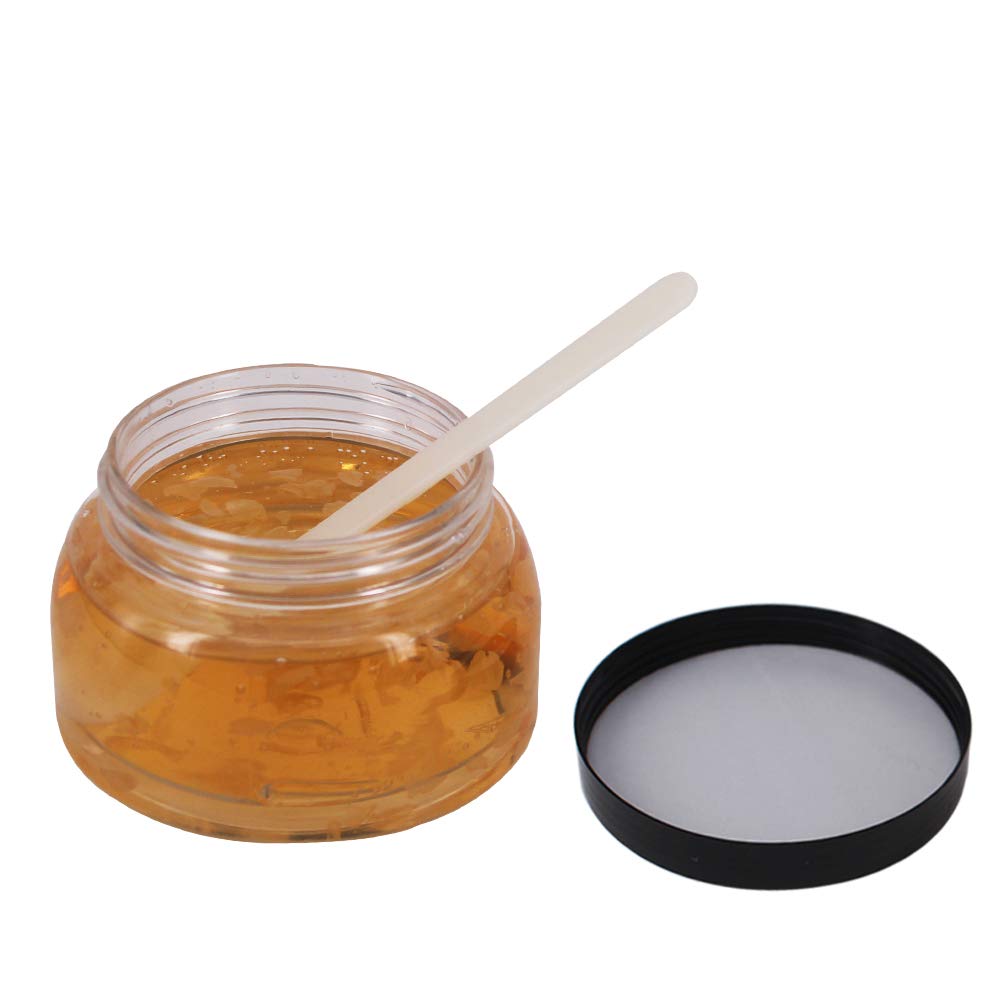 zmybcpack 12 Pack 7.7 OZ Clear Plastic Jars with Lids, A Spatula, A Pen & Labels -Refillable Round Low Profile Containers/Plastic Slime Travel Jars for Lotions, Body/Sugar Scrub, Creams