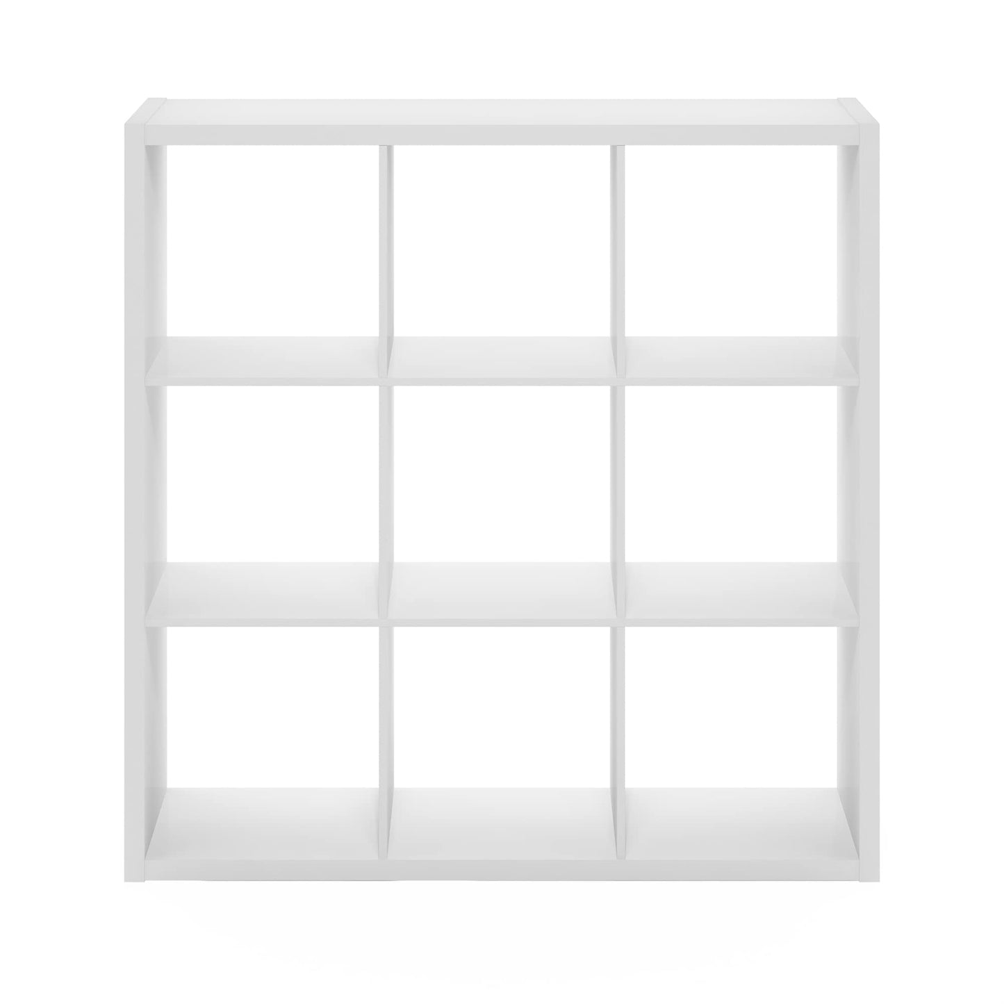 Furinno Cubicle Open Back Decorative Cube Storage Organizer, 9-Cube, White