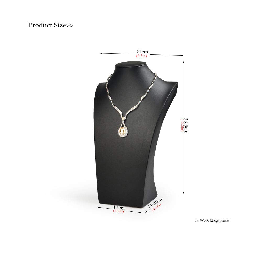 Oirlv Leather Necklace Display Stand Black Jewelry Mannequin H 13.2"