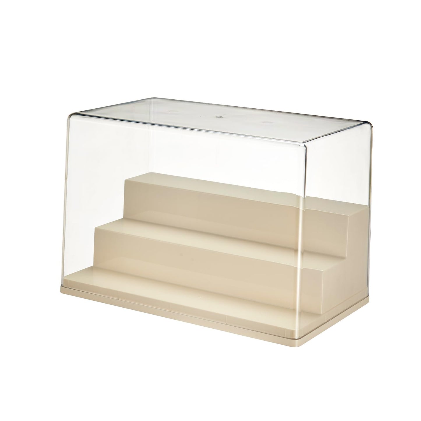 BOHOIDEE 3 Tiers Clear Display Case for Figures, Stackable Acrylic Storage Organizers Box with Cover, Large Dustproof Showcase for Collectibles Action Figure(1, Medium)