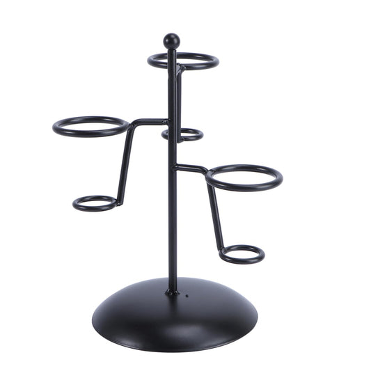 MAGICLULU Ice Cream Cone Holder Stand, 3 Holes Metal Waffle Display Rack, Black Iron Art Countertop Server Counter Station For Party Table, Bakery, Dessert Shop, Cupcake Pop Centerpiece