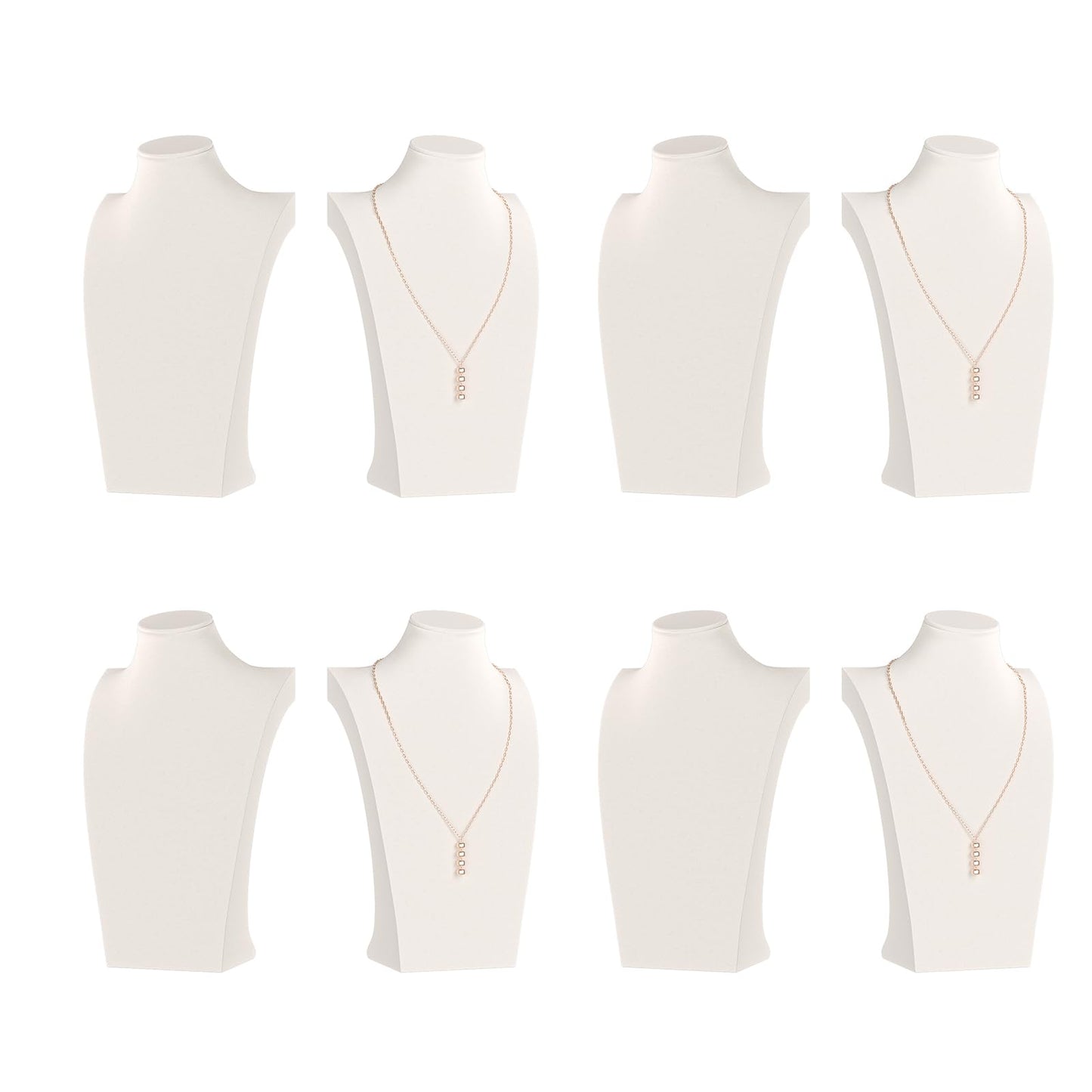 KunGe Necklace Bust Display Stand, Necklace Holder, Pendant Chain Necklace Organizer for Women (Beige Velvet, L 1PCS)