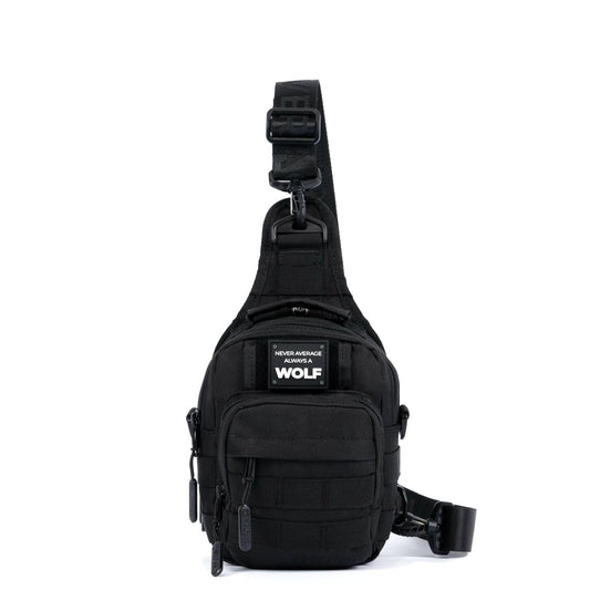 WOLFpak 4L Mini Tactical Sling Bag (Alpha Black) Compact Crossbody Backpack for Gym, Travel & EDC | Tactical Shoulder Bag with Multiple Pockets – Lightweight, Durable Sling Pack for Men & Women