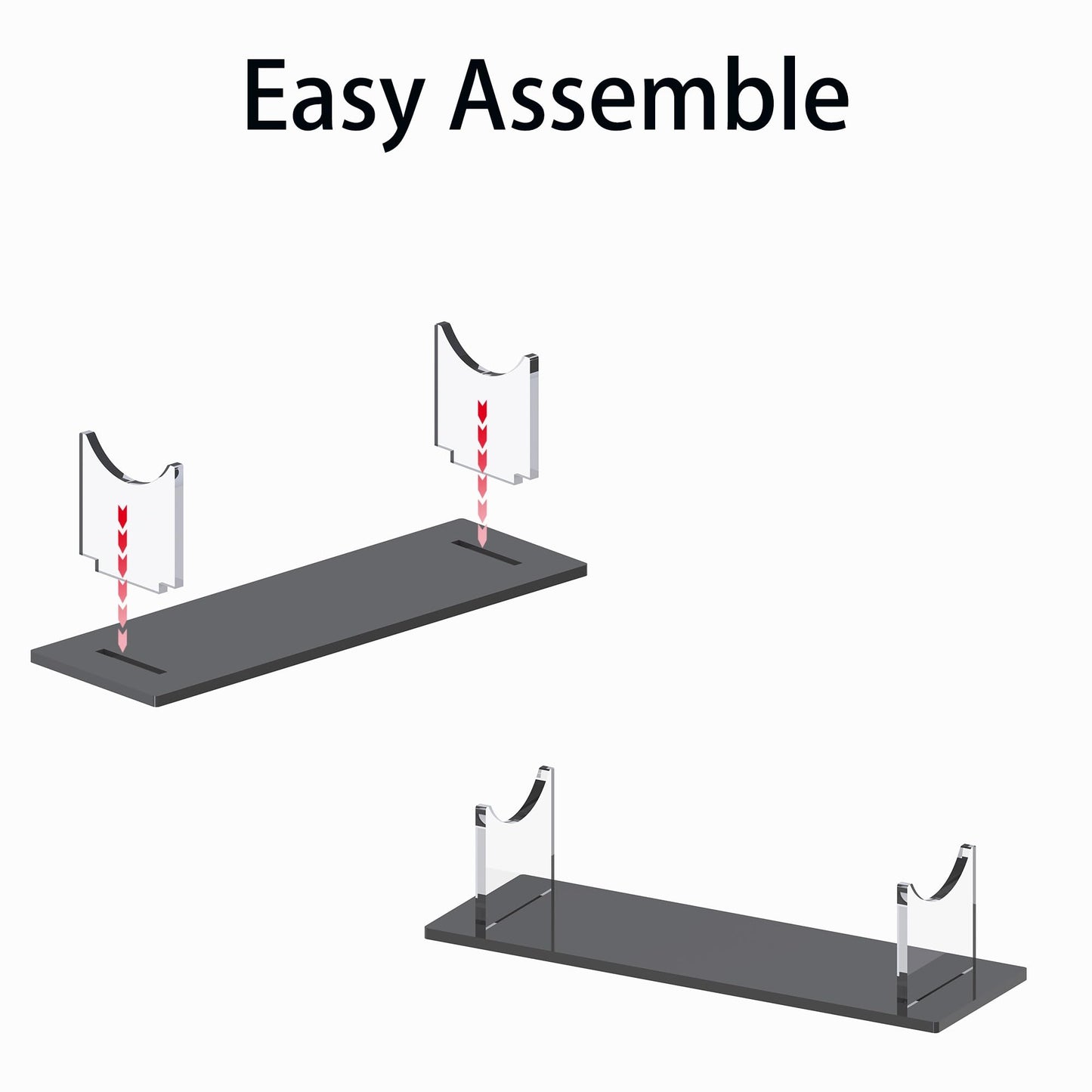 UoYeet Acrylic Saber Stand – Multi-Function Display Stand for Swords, Daggers, Wands & Collectibles, Transparent Desktop Holder for Displaying Light Sword & Other Long Items, Black Base, 1Pack