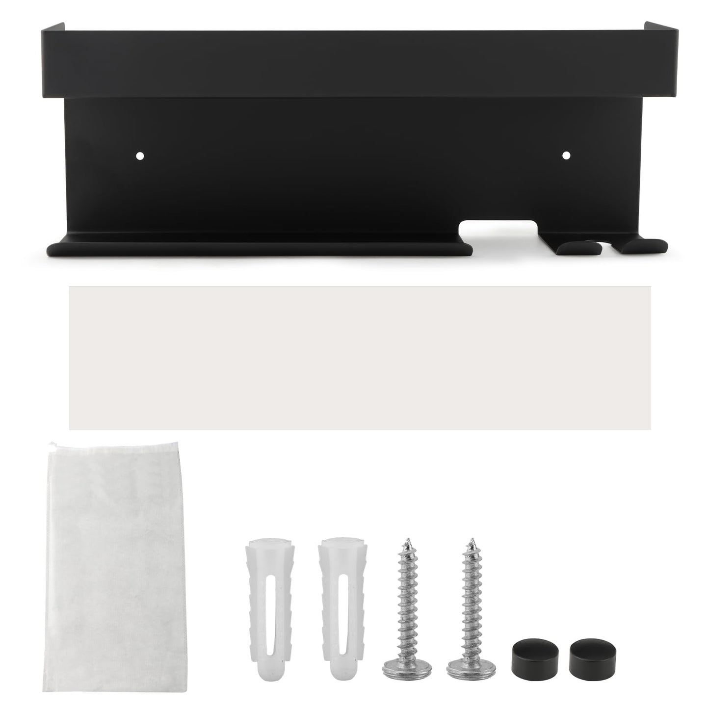 Hair Dryer Holder Wall Mount, Adhesive Curling Iron Holder Organizer, Bathroom Hair Straightener Stand for Curling Iron Accessories Styler Attachments Organizer, Black