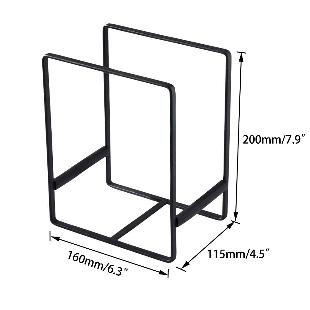 MINGFANITY 2PCS Plate Holders Organizer, Metal Dish Storage Dying Display Rack for Cabinet, Counter and Cupboard - Black