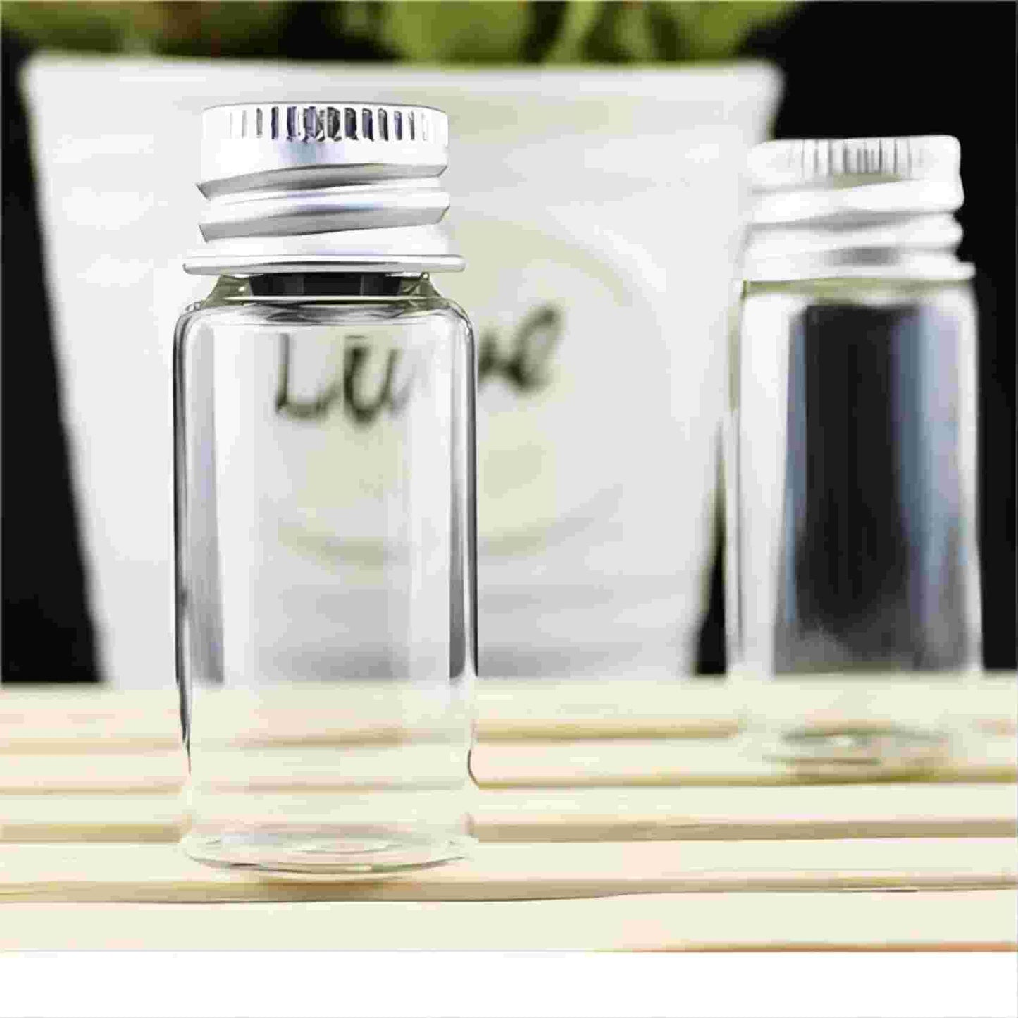 10ml Clear Glass Vials with Screw Caps Mini Bottles Aluminum Lids Small Sample Vials Leak-Proof Vials Glass Jars Cosmetics Container Oil Vials Test Bottles,100 Pcs