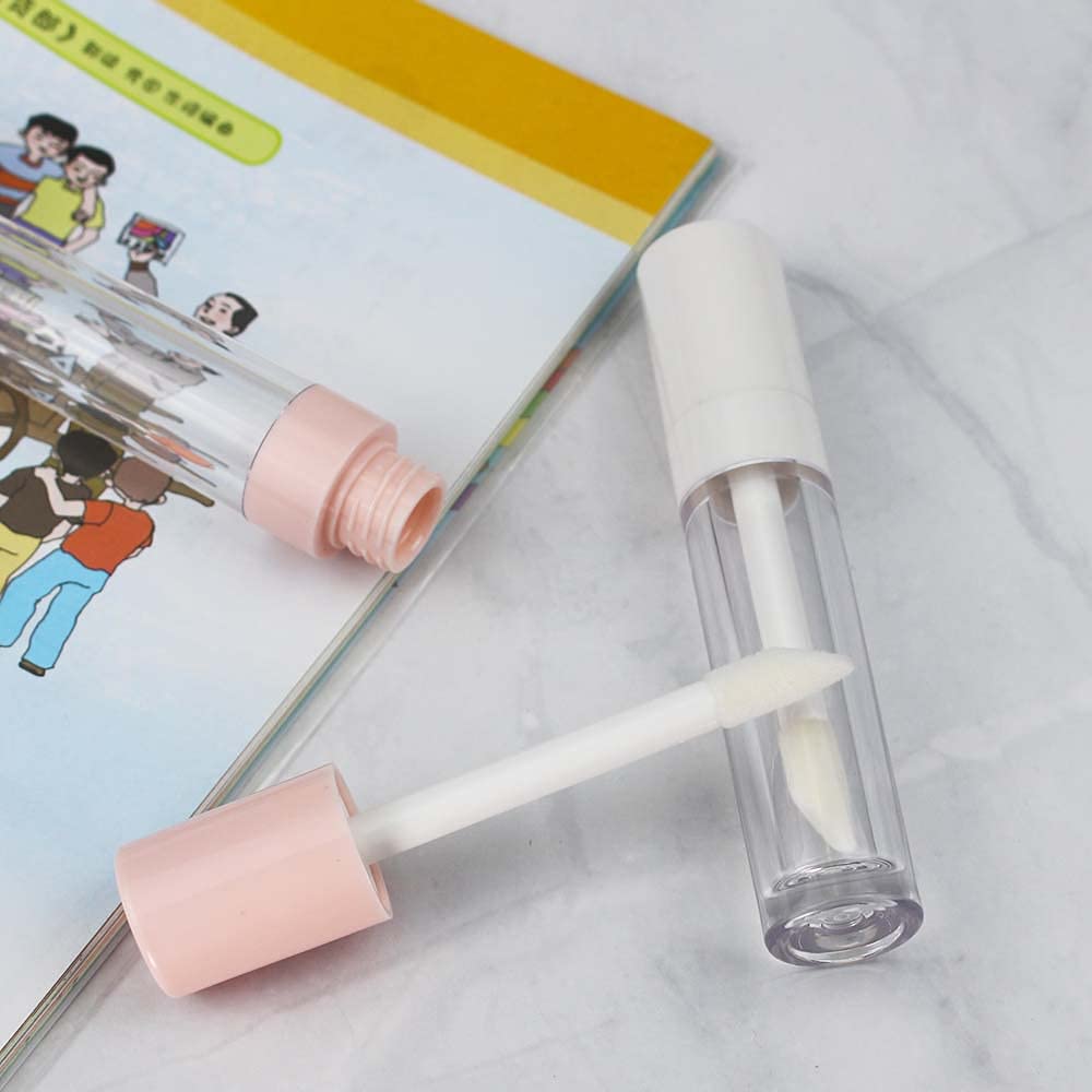 COSIDEA 30pcs Pink Empty 8ml 0.27oz PETG Lip Gloss Tubes with Big Doe Foot Wand，Lipgloss Containers，Concealer Tube Packing Container Bulk Wholesale