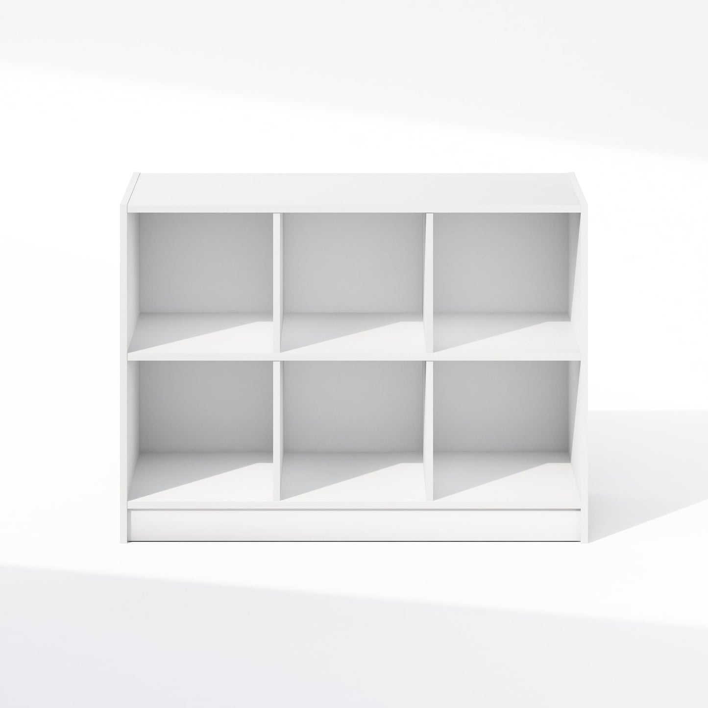 Furinno Basic Book Shelf, 3x2 Bookshelf, Cube Organizer Cabinet Bookcase with Shelf Storage, 11.9 x 31.6 x 23.6, for Living Room, Bedroom, Home Office, White