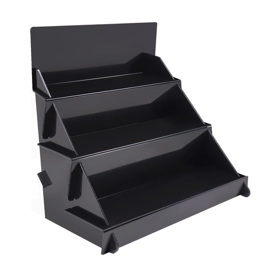 MgcSTEM 18.55"x16"x15" Portable Product Display Stand - Black Table for Craft Shows, Retail, Farmers Markets, Candy, Vendors - Repeatable Assembly/Disassembly Shelf