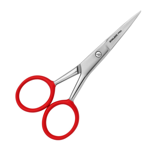 Staleks Expert 30 Type 1 Eyebrow Scissors – Straight Elongated Blades – Rounded Tips for Safe and Accurate Brow Shaping