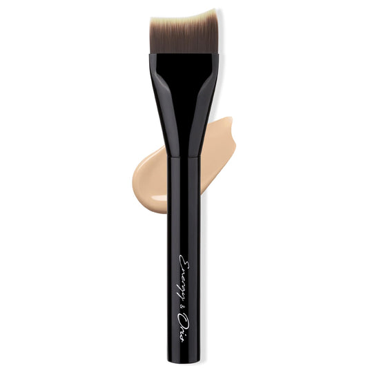 AINOCHI Flat Liquid Foundation Brush, Professional Soft-Focus Foundation Spatula Brush with Premium Toray Synthetic Fiber Blend for High-End Base Makeup, Flawless Blending,1pc