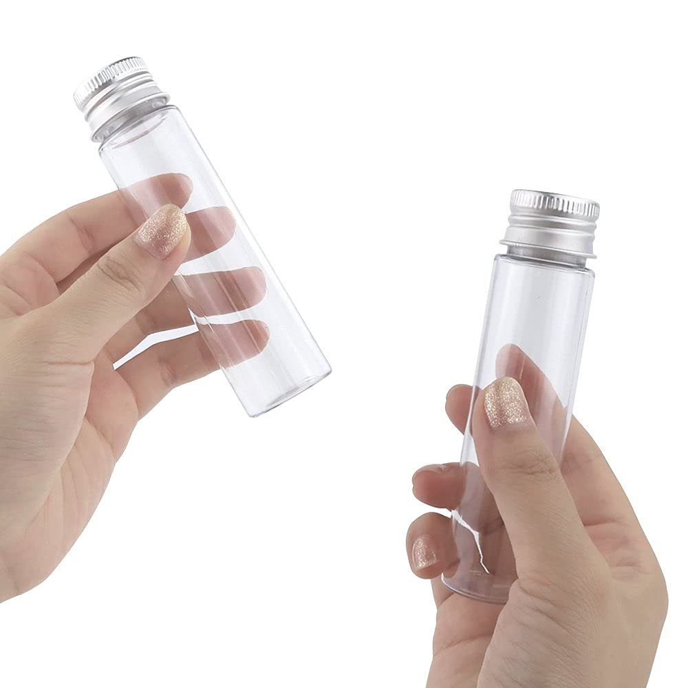 DEPEPE 30pcs 50ml Clear Plastic Tubes with Caps Test Tubes Candy Tubes, 28x108mm Tubes for Candy and Beads Storage, Scientific Experiments