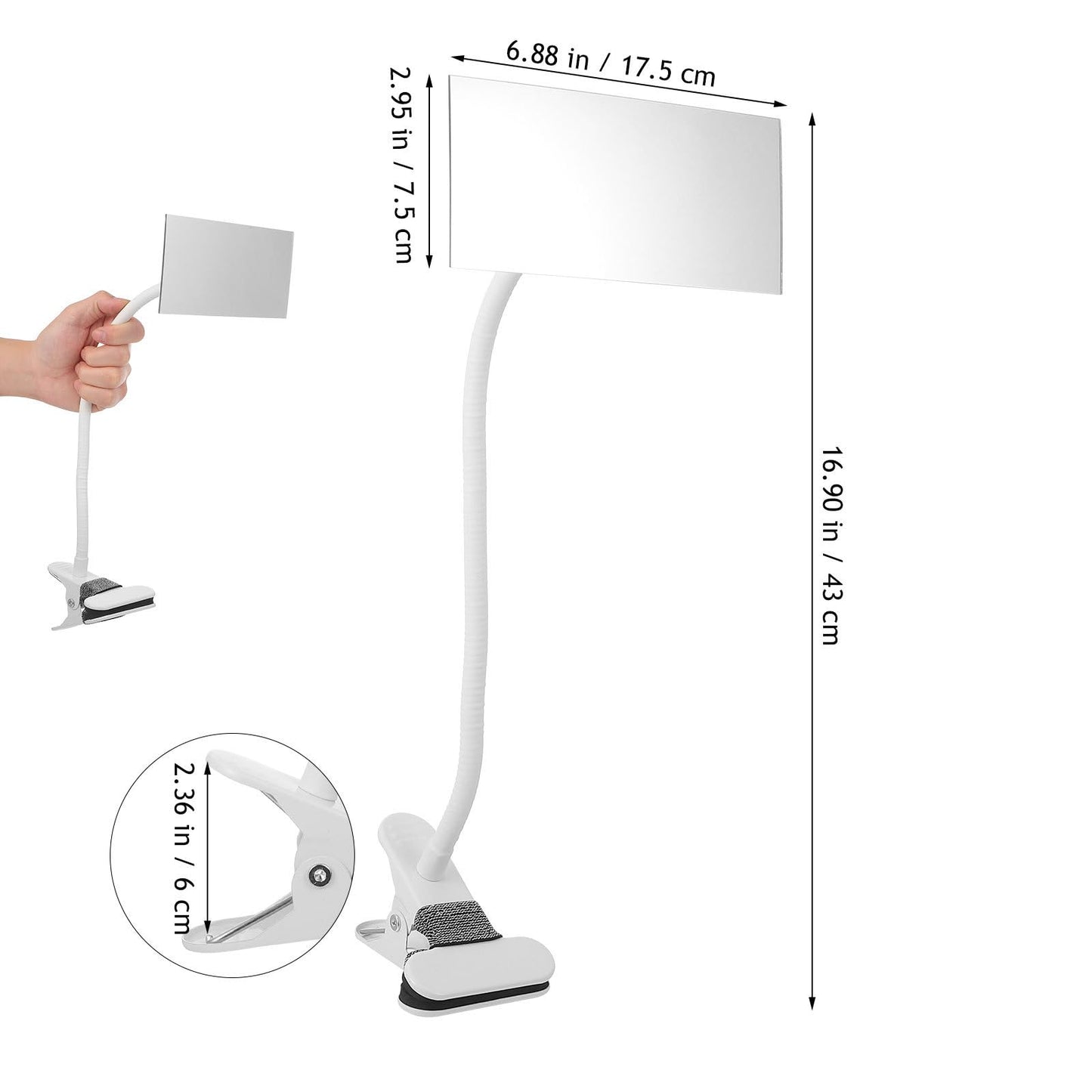 IMIKEYA Clip-On Desk Makeup Mirror for Cubicle, Anti-Peeping Privacy Mirror, Convex Rear View Desk Mirror for Office Computer Monitor, Adjustable Gooseneck Clamp Mirror