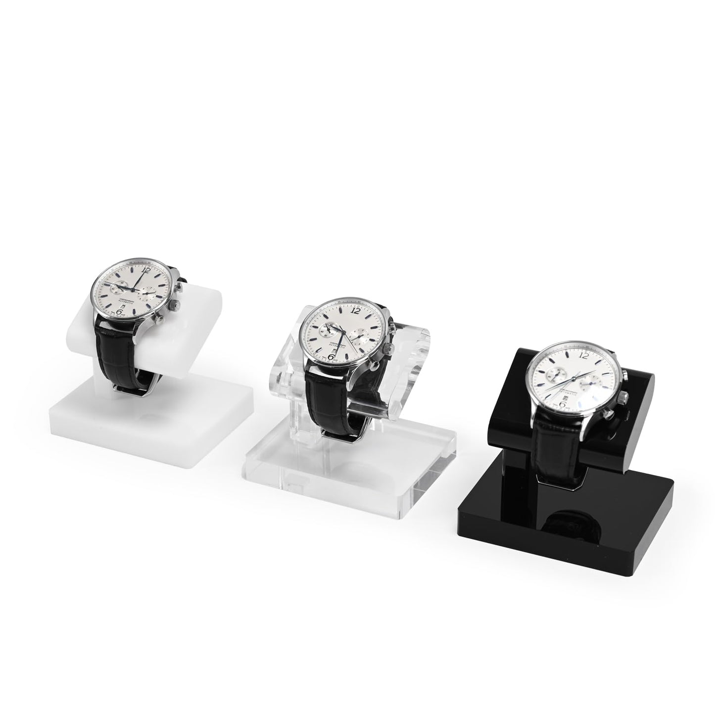 Oirlv Acrylic Jewelry Display Single Watch Stand for Men Acrylic Bracelet Watch Holder for Women (White)