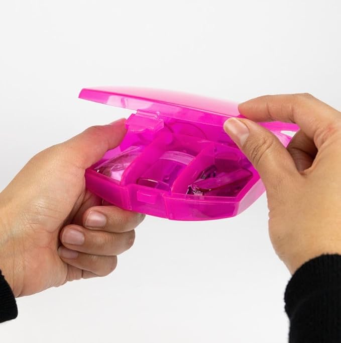 LD Products Pink Mini Office Supply Kit Portable Case with Scissors, Paper Clips, Tape Dispenser Set, Pencil Sharpener, Mini Stapler with Staples and Staple Remover
