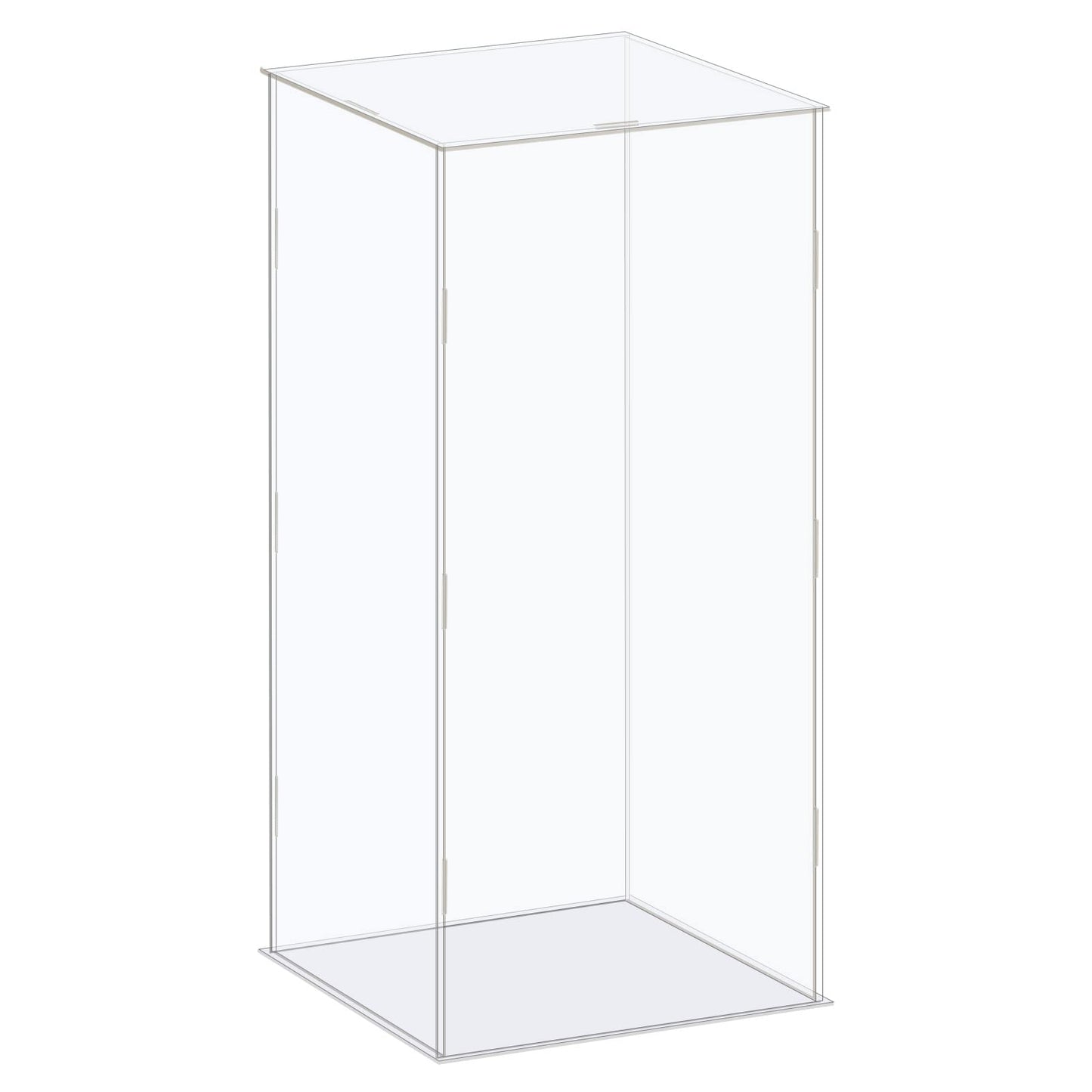 MECCANIXITY Acrylic Display Case Box Clear Dustproof Protection Showcase 6.3x6.3x14.1 Inch for Collectibles Display