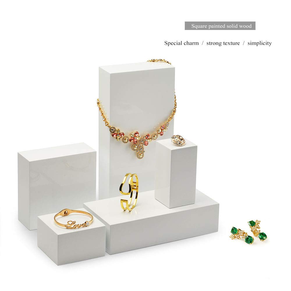 Oirlv Solid Wood Minimalism Style Jewelry Display Stand Showcase Jewelry Organizer Square Holder(SM05202)