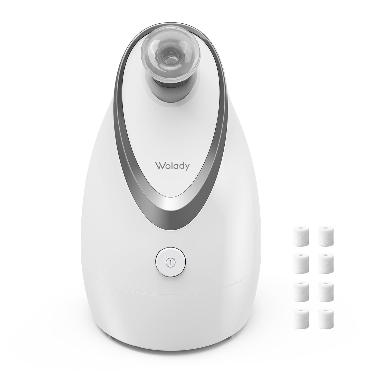 Wolady Facial Steamer, Nano-Ionic Face Steamer with Adjustable Nozzle & Aromatherapy Function, Warm Mist Humidifier Home Sauna Spa, Facial Moisturizing Deep Cleaning for Women, Birthday Gifts,White
