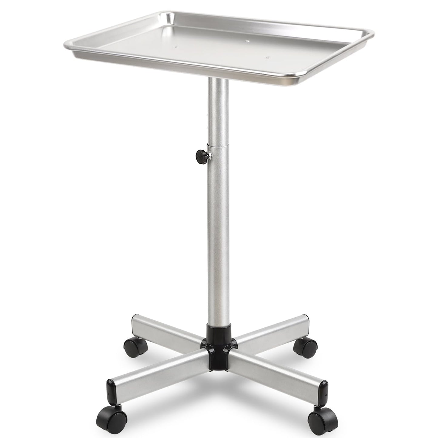 Salon Tray, Salon Color Tray with Adjustable Height, Metal Feet Tray on Wheels, Ideal Use As Tattoo Tray＆Dental Tray