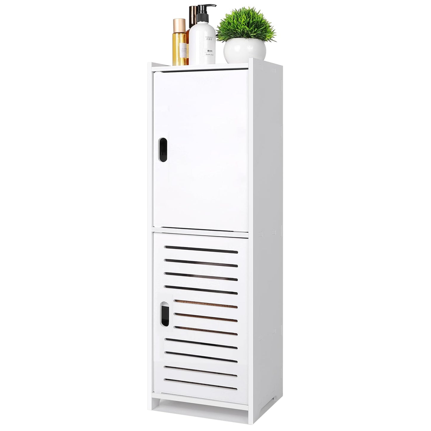 YARUKIMA Bathroom Floor Storage Cabinet,White
