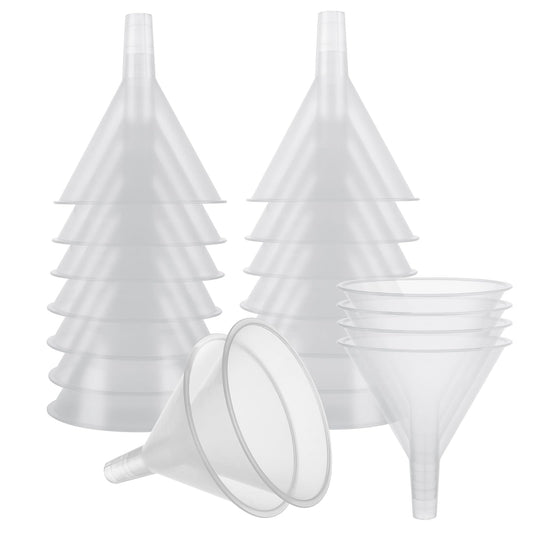 RHBLME 20 Pack Multipurpose Funnels for Kitchen Use - 4.6 Inch Wide Mouth Funnel with Long Reaching Spout for Powder, Liquid and More