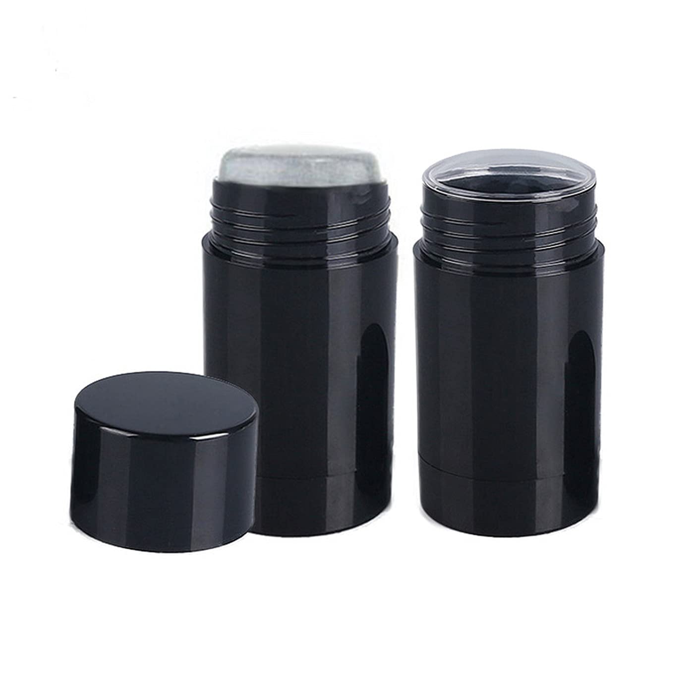Healthcom 10 Pack 75ml Empty Round Deodorant Containers Twist Up Filling Stick Deodorant Container 2.5 Oz Plastic Deodorant Bottles Refillable Lip Balm Tube for Lipstick Crayon Chapstick DIY Make Own Deodorant(Black) …