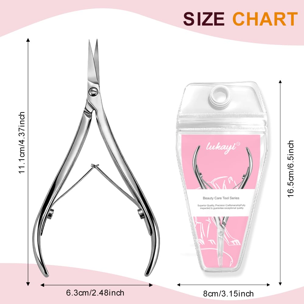 Lukayi Cuticle Nipper Plier, Ultra Sharp Stainless Steel Cuticle Trimmer, Professional Manicure Pedicure Nail Tool, Precision Dead Skin Remover Hangnail Cutter Clipper for Fingernails & Toenails