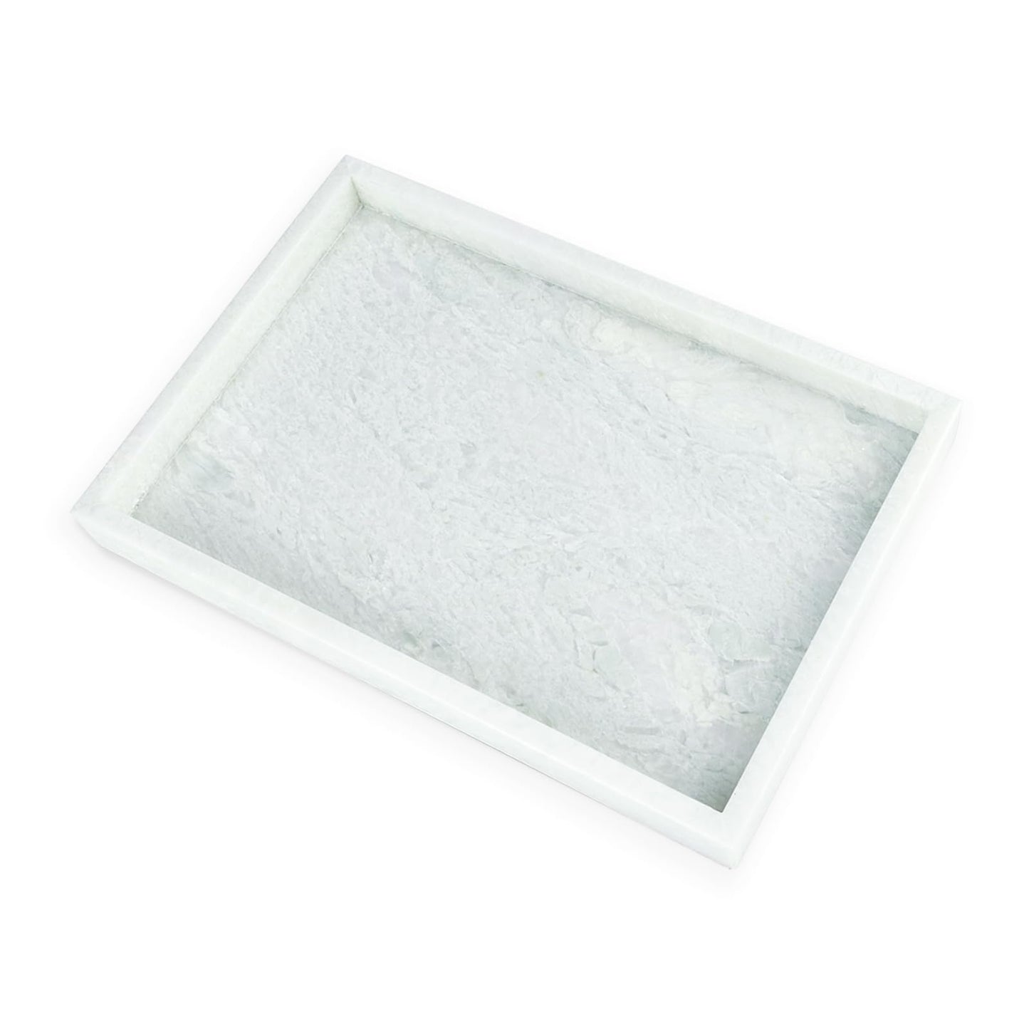 Yew & Tulip Natural Marble Vanity Tray, Luxury Stone with Light Green Textures Serving Tray for Bathroom, Kitchen, Vanity, Home Decor, Wedding etc. (12" x 8" x 1.2")