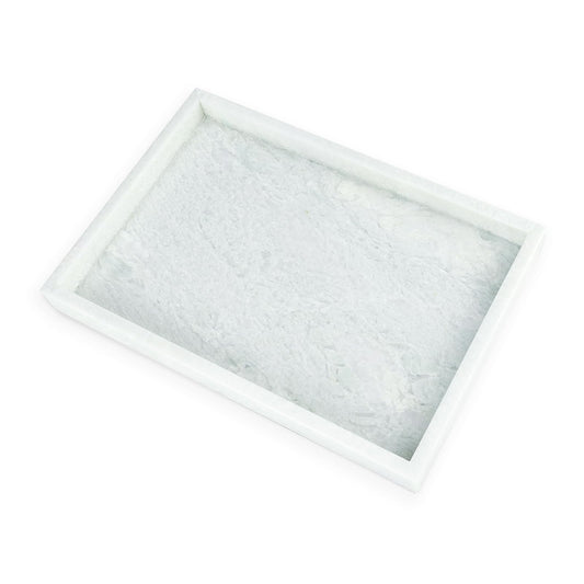 Yew & Tulip Natural Marble Vanity Tray, Luxury Stone with Light Green Textures Serving Tray for Bathroom, Kitchen, Vanity, Home Decor, Wedding etc. (12" x 8" x 1.2")