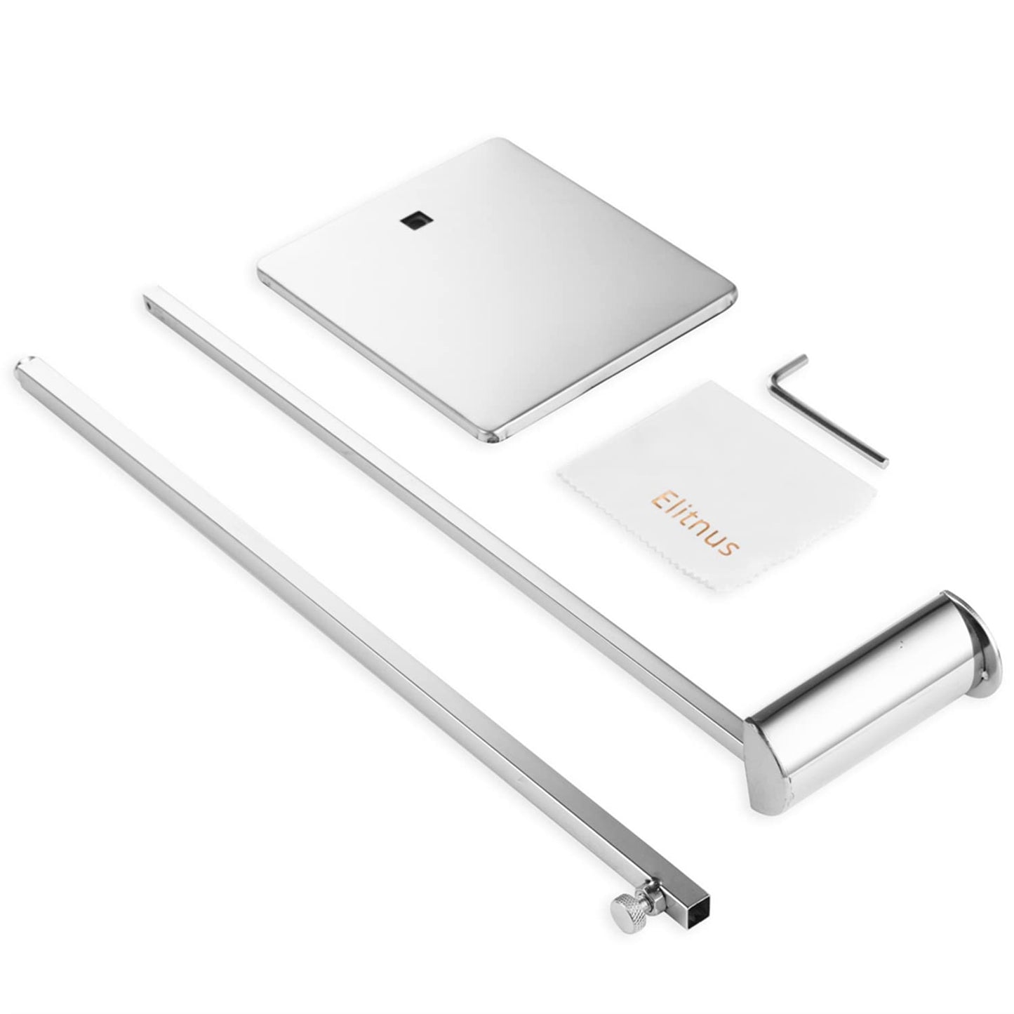 Elitnus Chrome Purse Display Stands - Set of 2 Adjustable Height Purse Display Stand - Metal Polished Silver Handbag Display Stand Set - Single Hanging Hook Bag Stand for Boutique Store