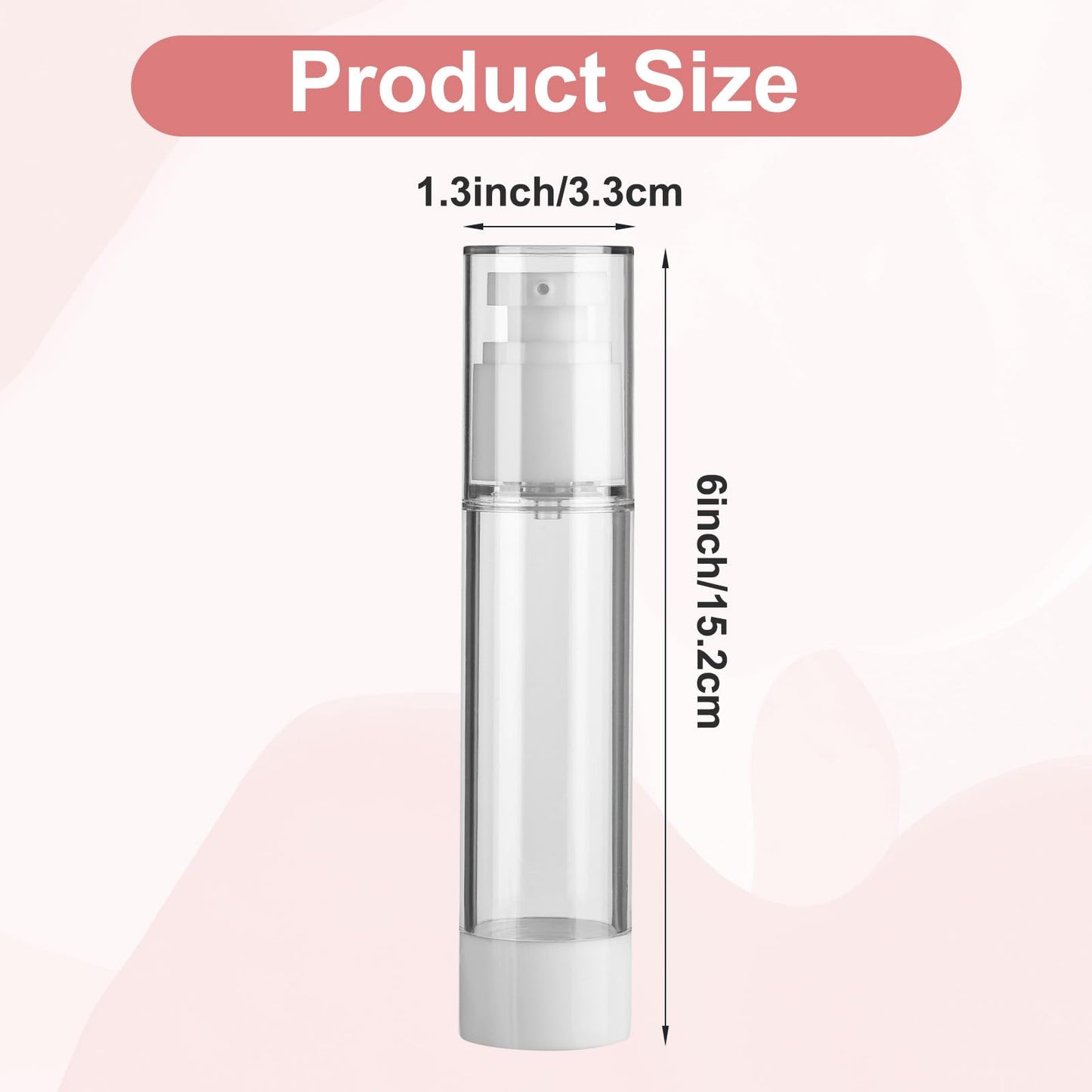 28 Pack Airless Pump Bottles 1.7 oz Travel Size Pump Bottle Lotion Container Refillable Cosmetic Pump Dispensers for Foundation Moisturizer Shampoo Toiletry