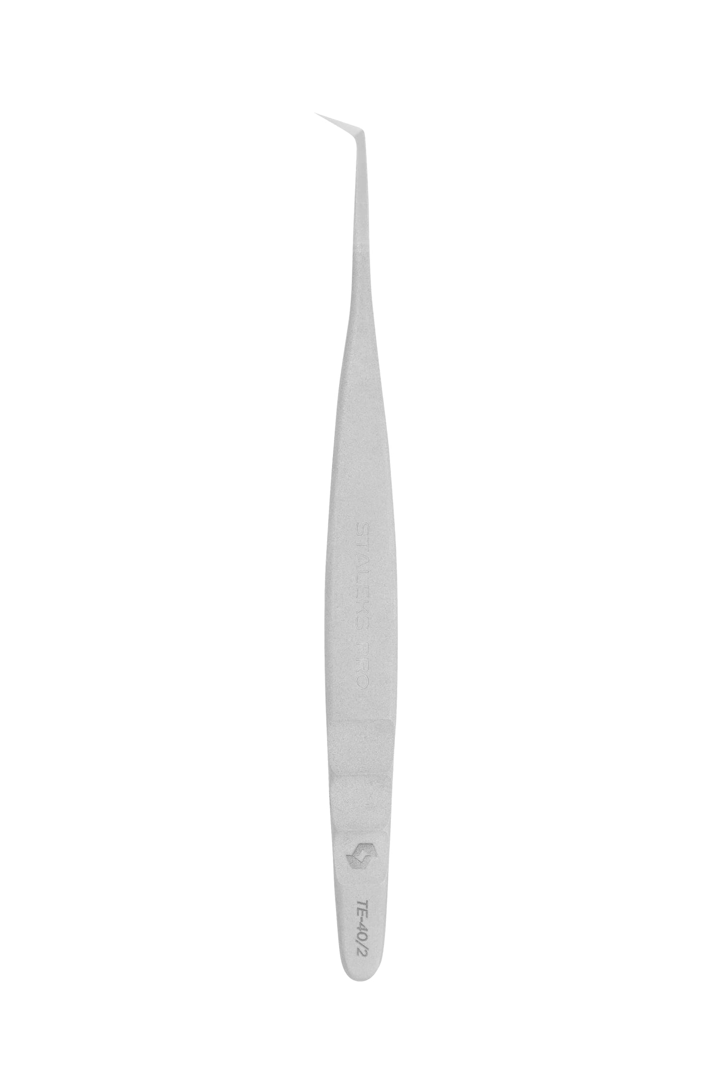 STALEKS PRO Eyelash Tweezers, Silver, Ergonomic, Stainless Steel