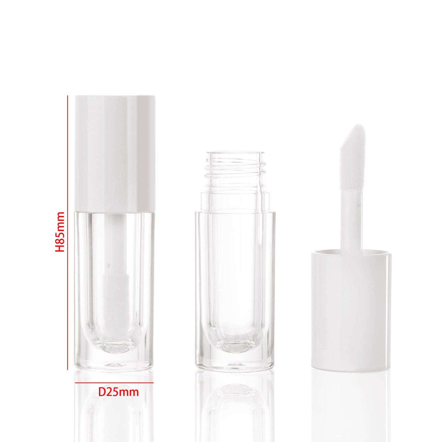 COSIDEA 14pcs Empty 6ml big brush lip gloss tubes for DIY lip gloss,White lipgloss containers
