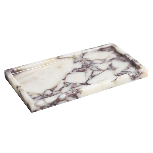 FutureStone 100% Natural Luxury Calaccata Viola Marble Small Hand Towel Tray Holder Organizer, Makeup Bathroom Holder
