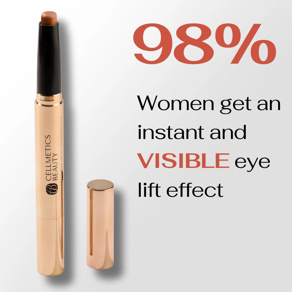 CELLMETICS BEAUTY Long-Wear Waterproof Cream Eyeshadow Stick (Champagne (03)) | Blendable Eye Makeup, Crease-Proof, Smooth-Glide | Eye Shadow for Older Women | Easy Application, Lift & Define