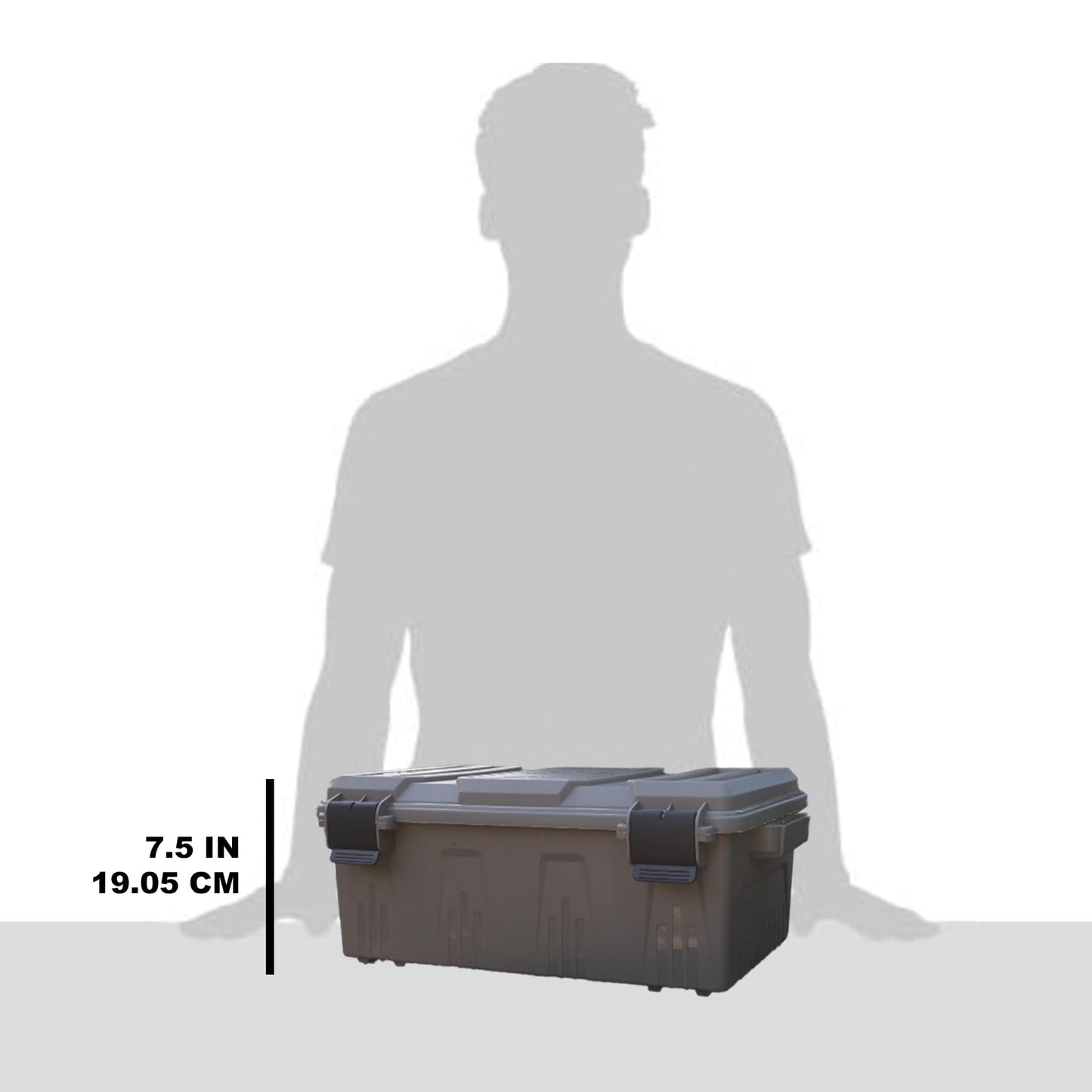 MTM ACDC30 Divided Ammo Crate Utility Box, Outdoor Gear & Tool Storage, Water- Resistant, Stackable, Snap Latch, 21"x11.2"x7.5", USA Made, Dark Earth