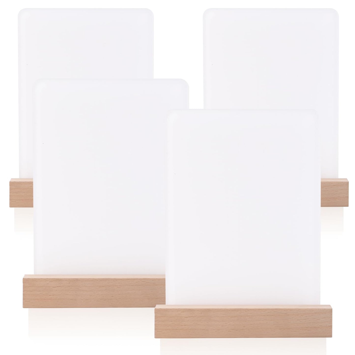 Ahniiqo 4 Pack 5" x 7" Sublimation led Acrylic Photo Frames Night Lights Blanks Heart Shape,with Warm Color Light with Wood Stand for Heat Press Machine Printing