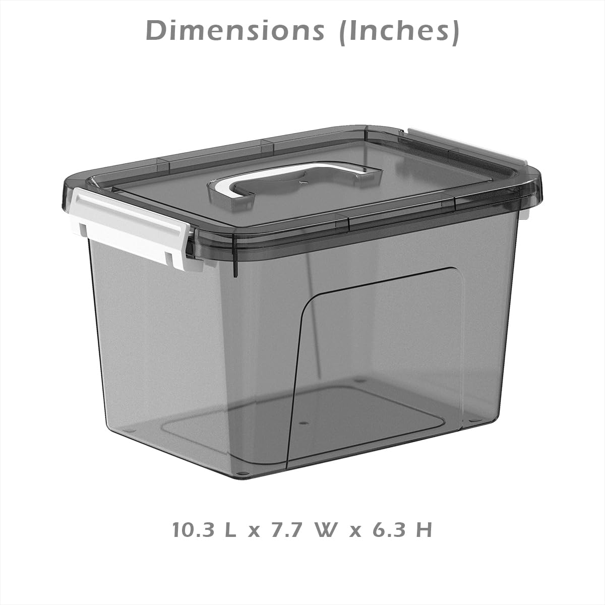 JUJIAJIA 6 Quart Stackable Plastic Storage Bins with Lids, 6 Pack Clear Black Small Organizer Boxes with Latches for Bathroom, Pantry, Office Desk and Small Item Storage