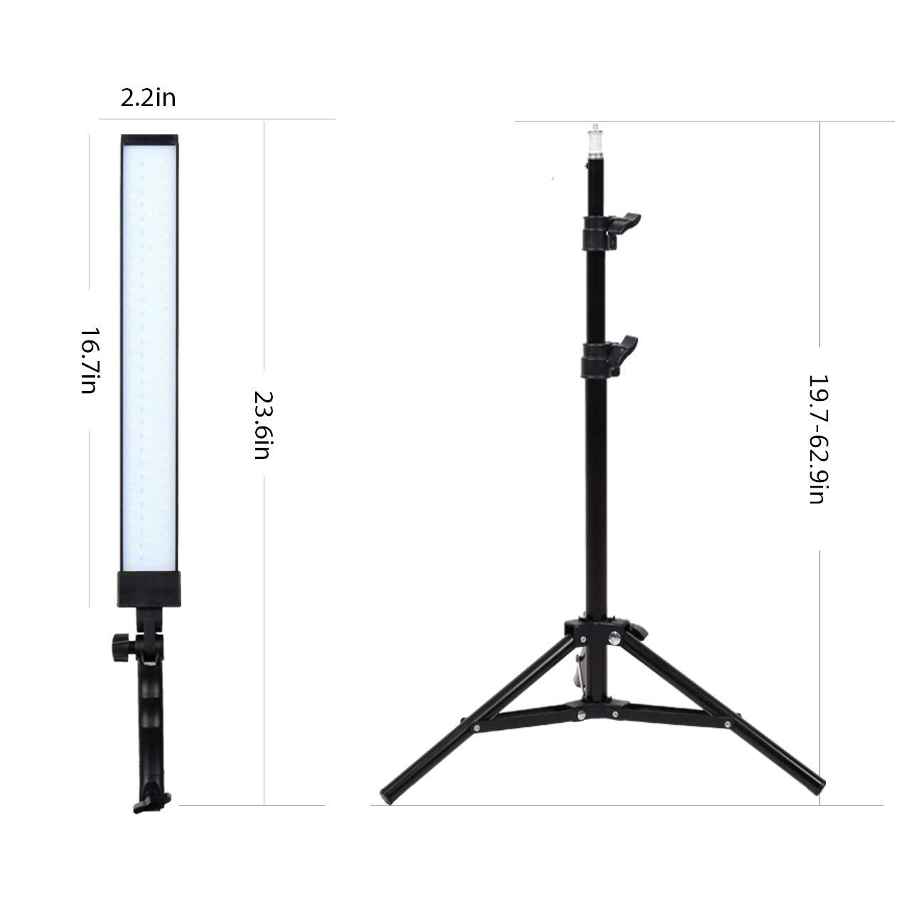 GSKAIWEN 180 LED Light Photography Studio LED Lighting Kit Handheld Wand Stick Adjustable Light with Stand Tripod and Bag for Photographic Video Fill Light, Live Streaming, Portrait, Product, Tattoo