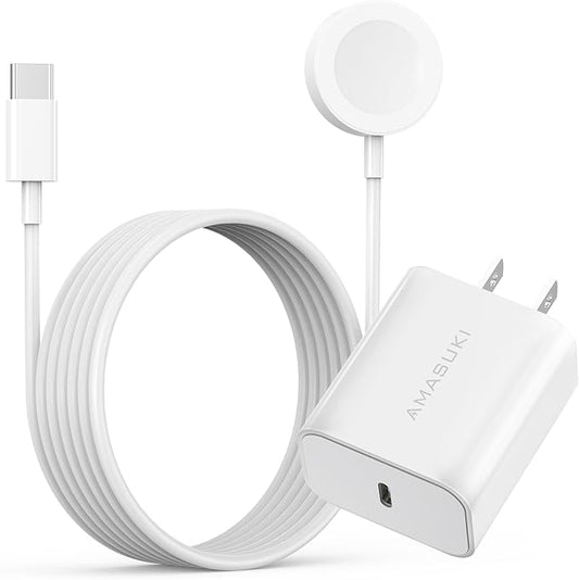 6.6FT/2M Long Fast for Apple Watch Charger USB C iWatch Charger 20W Block Portable Wireless Compatible with Apple Watch Series 11/10/9/8/7/SE/6/5/4/3/2 Ultra Ultra2