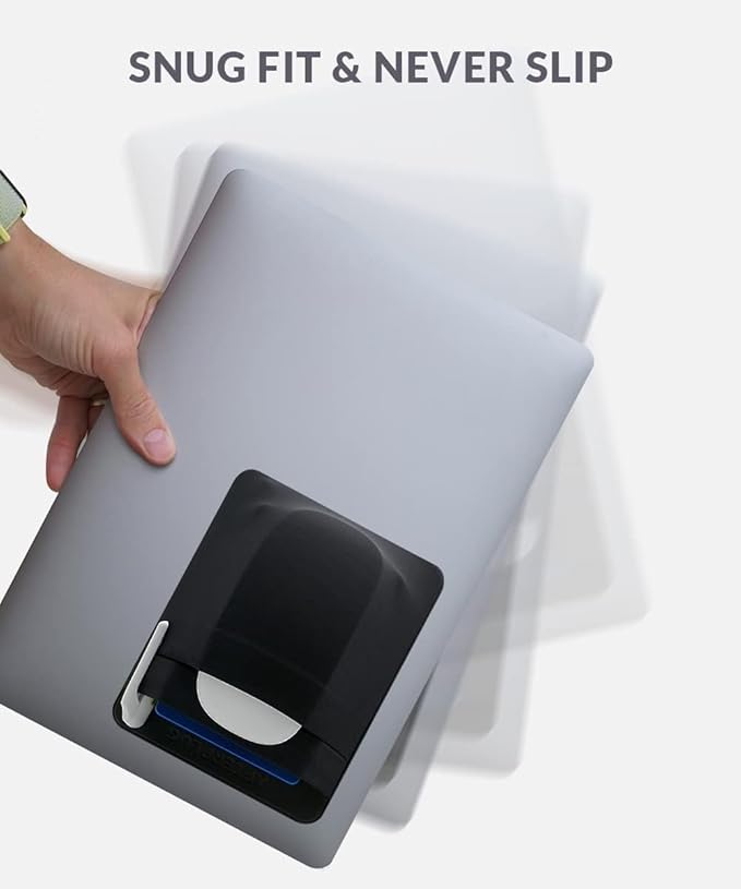 2-Pocket Adhesive Pouch for Laptop, Compatible with External 2.5" HDD, SSD, Magic Mouse, USB Cable and More - Blue