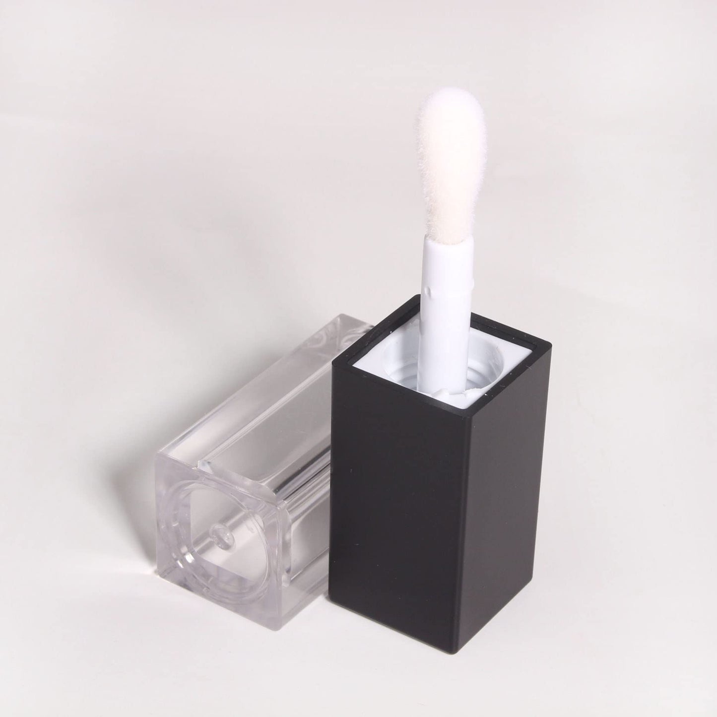 24pcs 5ml Empty square black lipgloss tubes bulk wholesale with big wand lipgloss containers