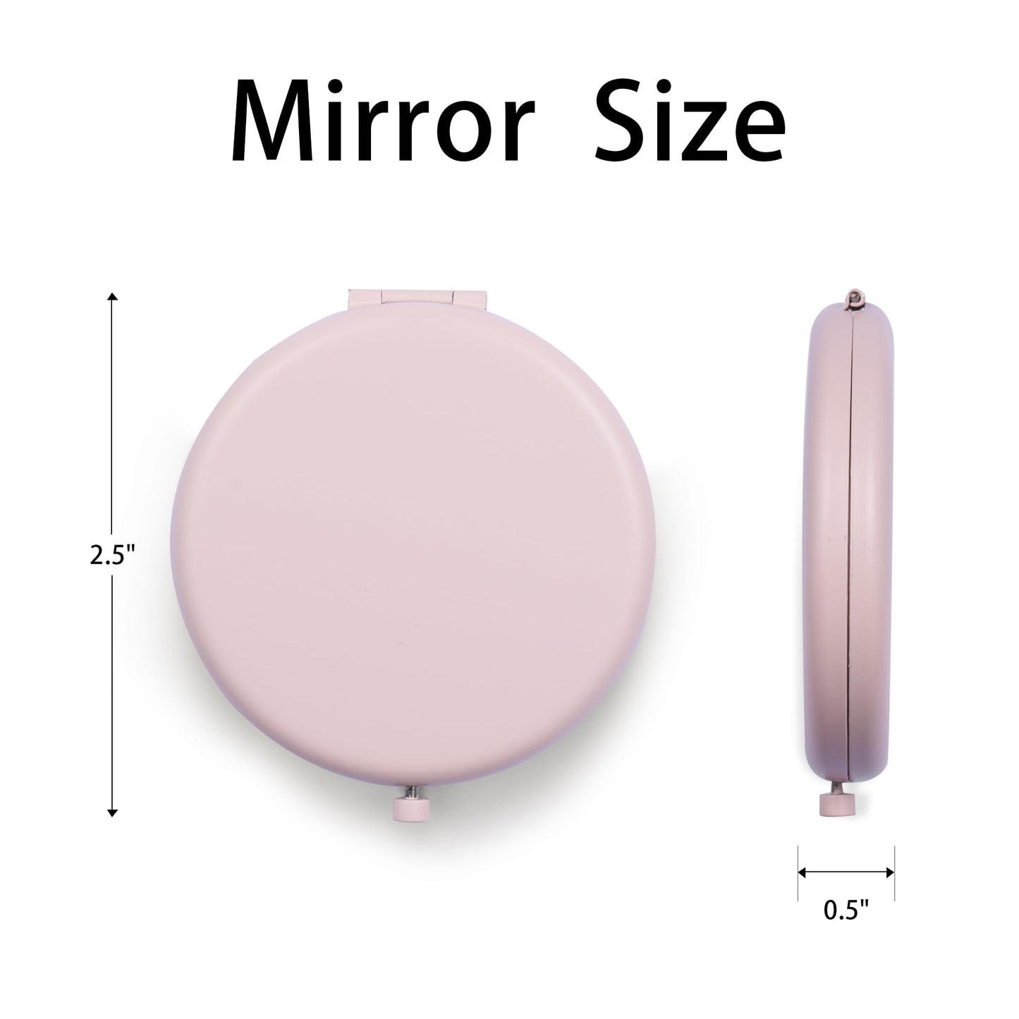 QUSTGO Compact Mirror, Pocket Travel Makeup Mirror for Purse, Metal Round Shell, 2-Sided 1X/2X Magnifying, Portable, Folding, Handheld, Light Salmon,12 Pack