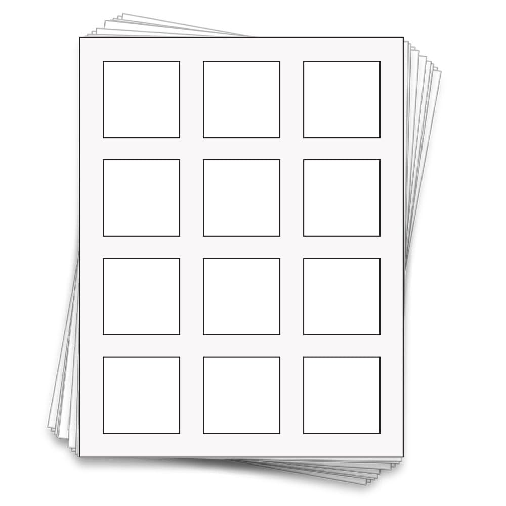 120 Square Waterproof Labels for 100 ml Bottles, 2 in., Waterproof White Vinyl for Inkjet Printers