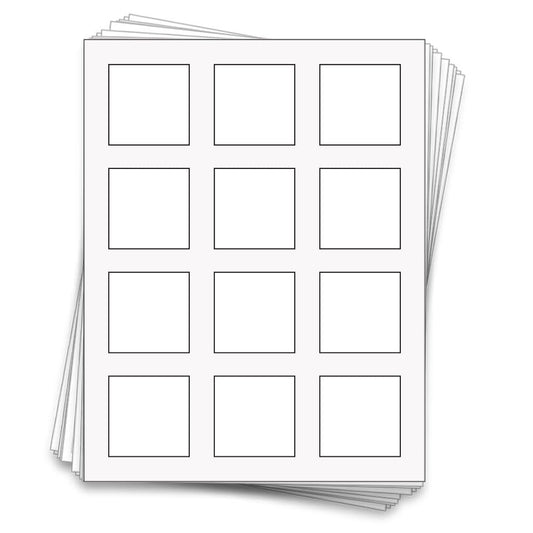120 Square Waterproof Labels for 100 ml Bottles, 2 in., Waterproof White Vinyl for Inkjet Printers