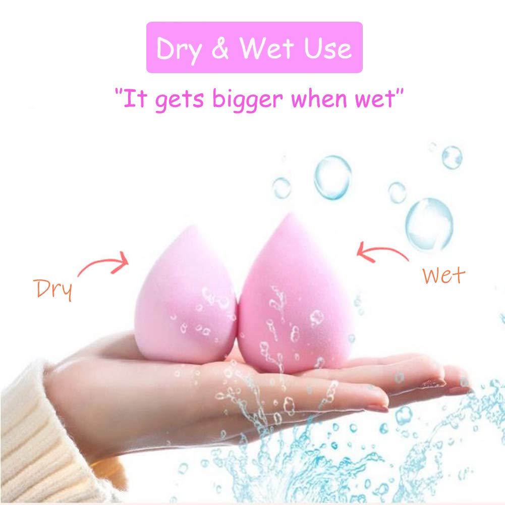 Abgream 45pcs Makeup Sponge Blender Set - 39 Pcs Latex-Free Vegan Sponges with 6 Pcs Makeup Blender Holder, Beauty Cosmetic Foundation Blending Powder Puff for Liquid Powers BB Cream (Style 2)